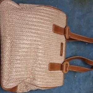 Chic Tan Woven Tote Bag